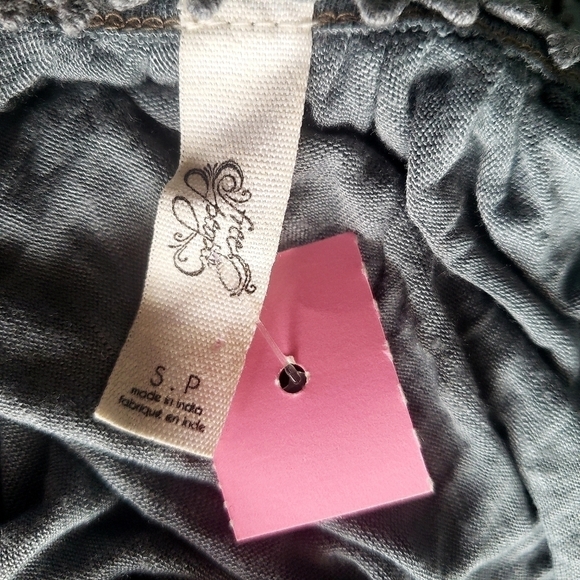 NWT Free People Sage Green Off The Shoulder Top Women's Small S Boho Bohemian - Picture 7 of 8